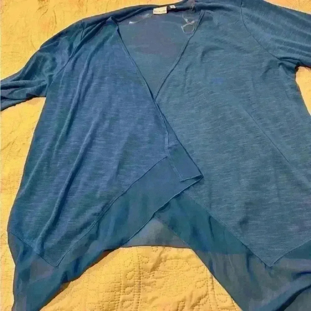 Kim Rogers Carolina Blue Cardigan Long Sleeve Lightweight Women’s Plus Size 3X